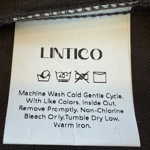 Lintico Tunic Top Womens Small Dark Gray 100% Linen Lagenlook 3/4 Sleeve Pockets - Picture 7 of 7